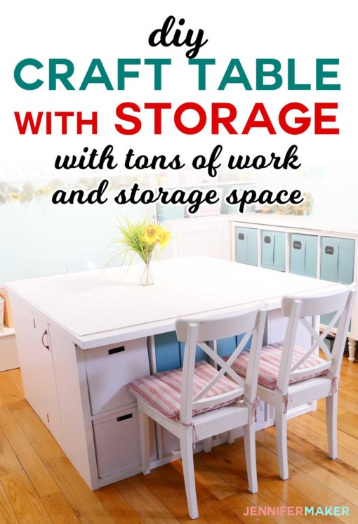 DIY Craft Table with Storage - My IKEA Hack! - Jennifer Maker